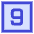 Number Nine Square Icon from Sharp Duo Set