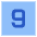 Number Nine Square Icon from Sharp Flat Set