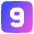 Number Nine Square Icon from Plump Gradient Set