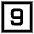 Number Nine Square Icon from Sharp Line Set