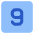 Number Nine Square Icon from Core Flat Set