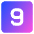 Number Nine Square Icon from Core Gradient Set