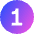 Number One Circle Icon from Sharp Gradient Set