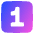 Number One Square Icon from Plump Gradient Set