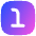 Number One Square Icon from Flex Gradient Set