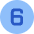 Number Six Circle Icon from Sharp Flat Set