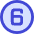 Number Six Circle Icon from Sharp Duo Set