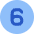 Number Six Circle Icon from Core Flat Set