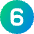 Number Six Circle Icon from Core Gradient Set