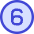 Number Six Circle Icon from Core Duo Set