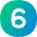 Number Six Circle Icon from Flex Gradient Set