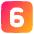 Number Six Square Icon from Plump Gradient Set