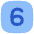 Number Six Square Icon from Flex Flat Set