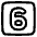 Number Six Square Icon from Plump Line Set