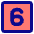 Number Six Square Icon from Core Pop Set