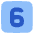 Number Six Square Icon from Plump Flat Set