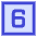 Number Six Square Icon from Sharp Duo Set