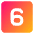 Number Six Square Icon from Core Gradient Set