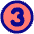 Number Three Circle Icon from Plump Pop Set