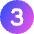 Number Three Circle Icon from Core Gradient Set