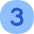 Number Three Circle Icon from Flex Flat Set