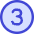 Number Three Circle Icon from Core Duo Set