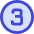 Number Three Circle Icon from Sharp Duo Set