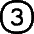 Number Three Circle Icon from Flex Line Set