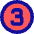 Number Three Circle Icon from Sharp Pop Set