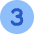 Number Three Circle Icon from Core Flat Set