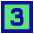 Number Three Square Icon from Sharp Pop Set