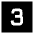 Number Three Square Icon from Sharp Solid Set