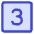 Number Three Square Icon from Core Duo Set