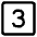 Number Three Square Icon from Core Line Set