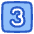 Number Three Square Icon from Plump Duo Set