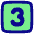 Number Three Square Icon from Plump Pop Set