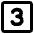 Number Three Square Icon from Core Remix Set