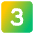 Number Three Square Icon from Core Gradient Set