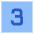 Number Three Square Icon from Sharp Flat Set