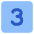 Number Three Square Icon from Core Flat Set