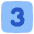 Number Three Square Icon from Plump Flat Set