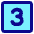 Number Three Square Icon from Core Pop Set