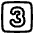 Number Three Square Icon from Plump Line Set