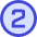 Number Two Circle Icon from Sharp Duo Set