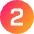 Number Two Circle Icon from Sharp Gradient Set