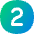 Number Two Circle Icon from Flex Gradient Set