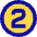 Number Two Circle Icon from Sharp Pop Set