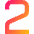 Number Two Icon from Sharp Gradient Set