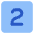 Number Two Square Icon from Core Flat Set