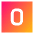 Number Zero Square Icon from Sharp Gradient Set